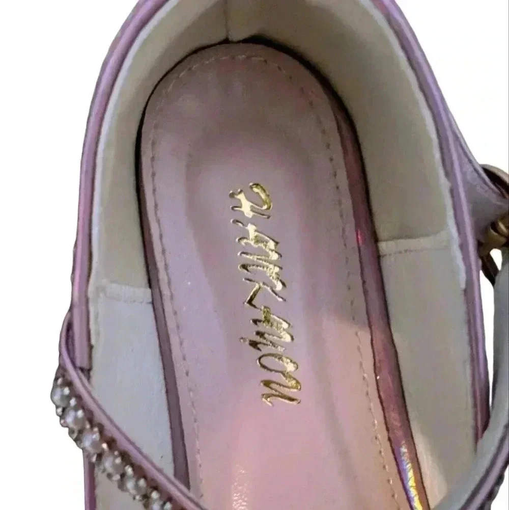 NWOT Toddler Girls Dress Shoes Princess Low Heels Girls Mary Jane SZ 12.5 Pink